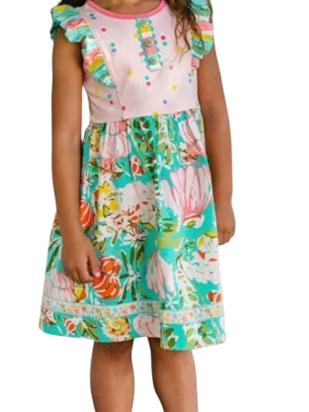 Matilda Jane You and Me Dress Size 8 Green Pink Floral Dres